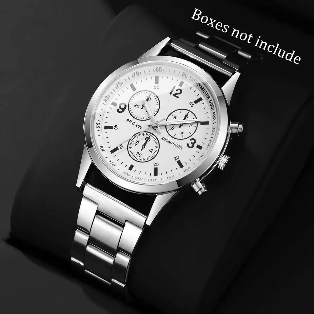 1/2PCS Men Business Watches Fashion Men's Steel Band Quartz Watch with Bracelet（Box not Included）
