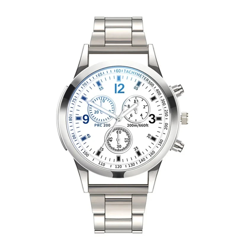 1/2PCS Men Business Watches Fashion Men's Steel Band Quartz Watch with Bracelet（Box not Included）